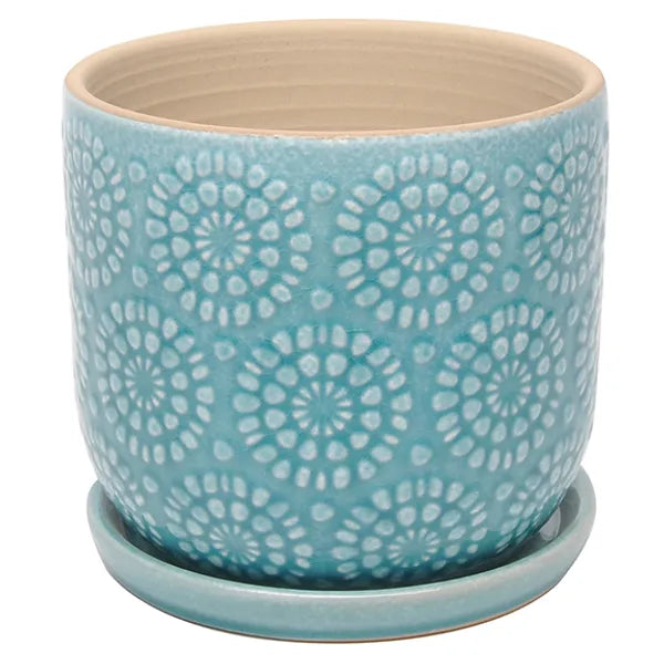 Medallion Egg Pot - 4.75" (light blue)