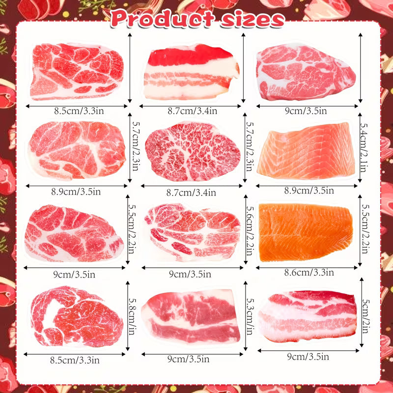 Assorted Meat Sticky Notes
