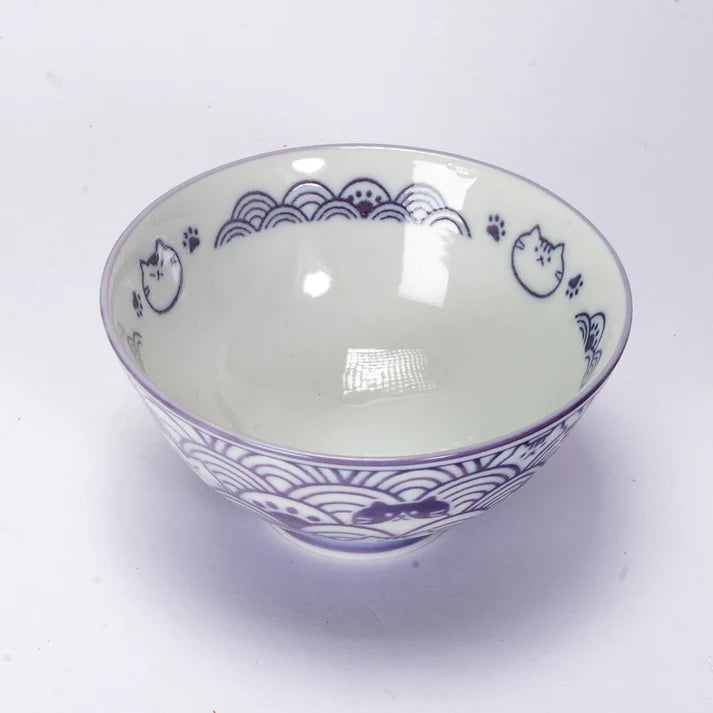 Seikaiha Neko Bowl - 4.5"