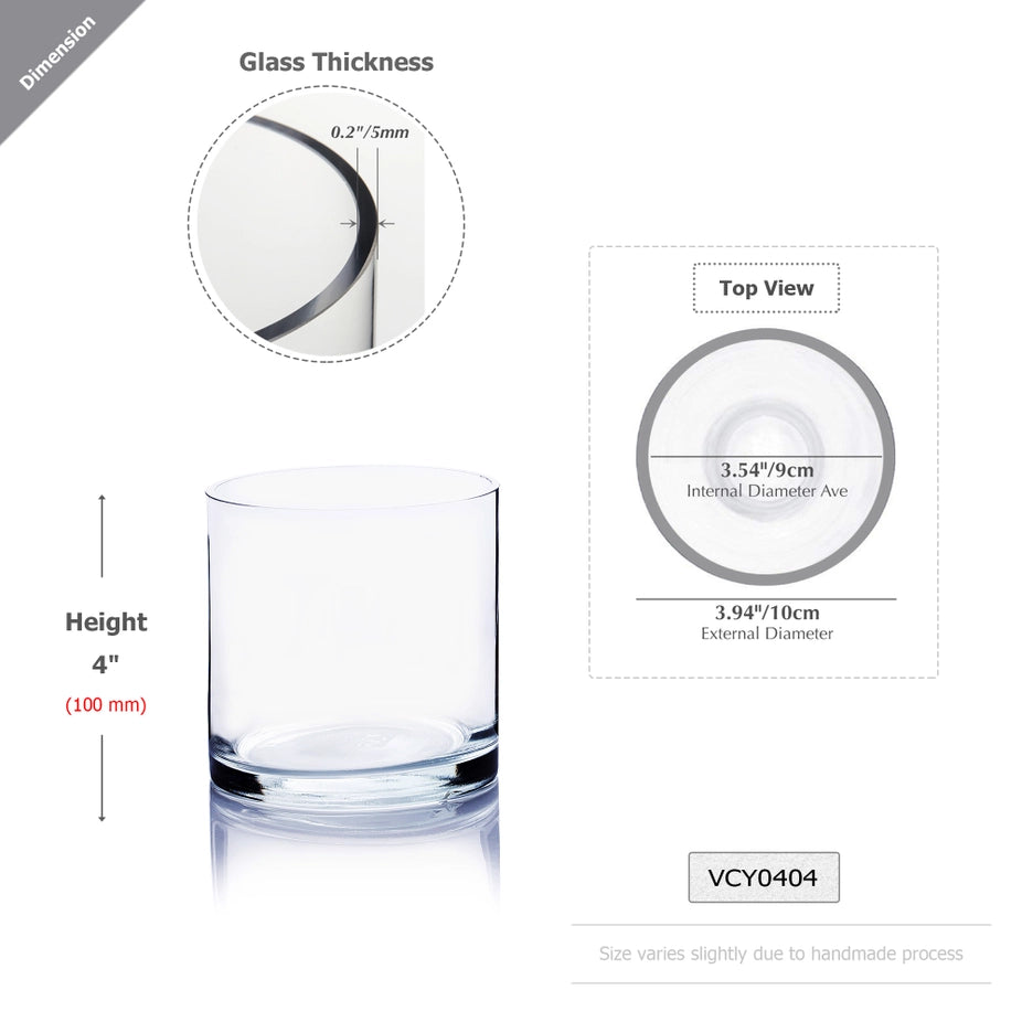 GLASS VASE - 4" X 4"