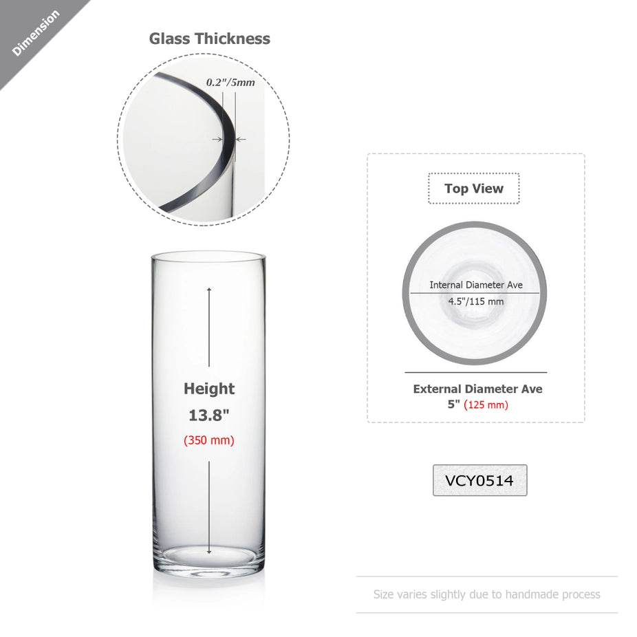 GLASS VASE - 5" X 14"