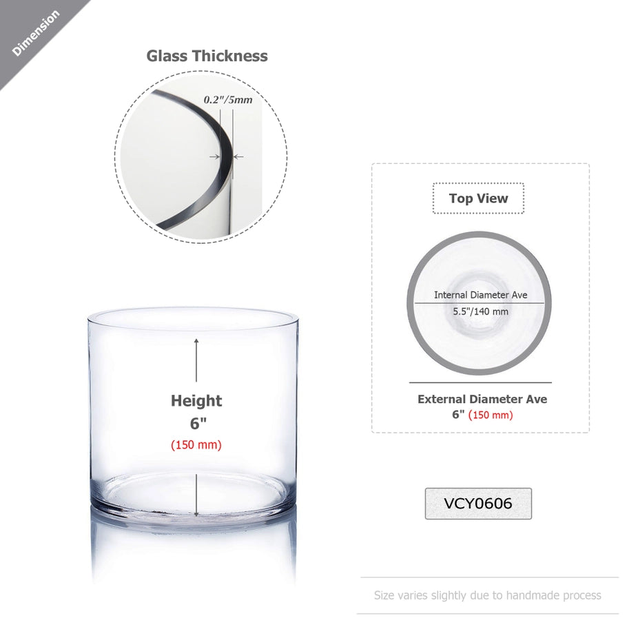 GLASS VASE - 6" X 6"