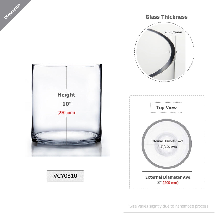 GLASS VASE - 8" X 10"