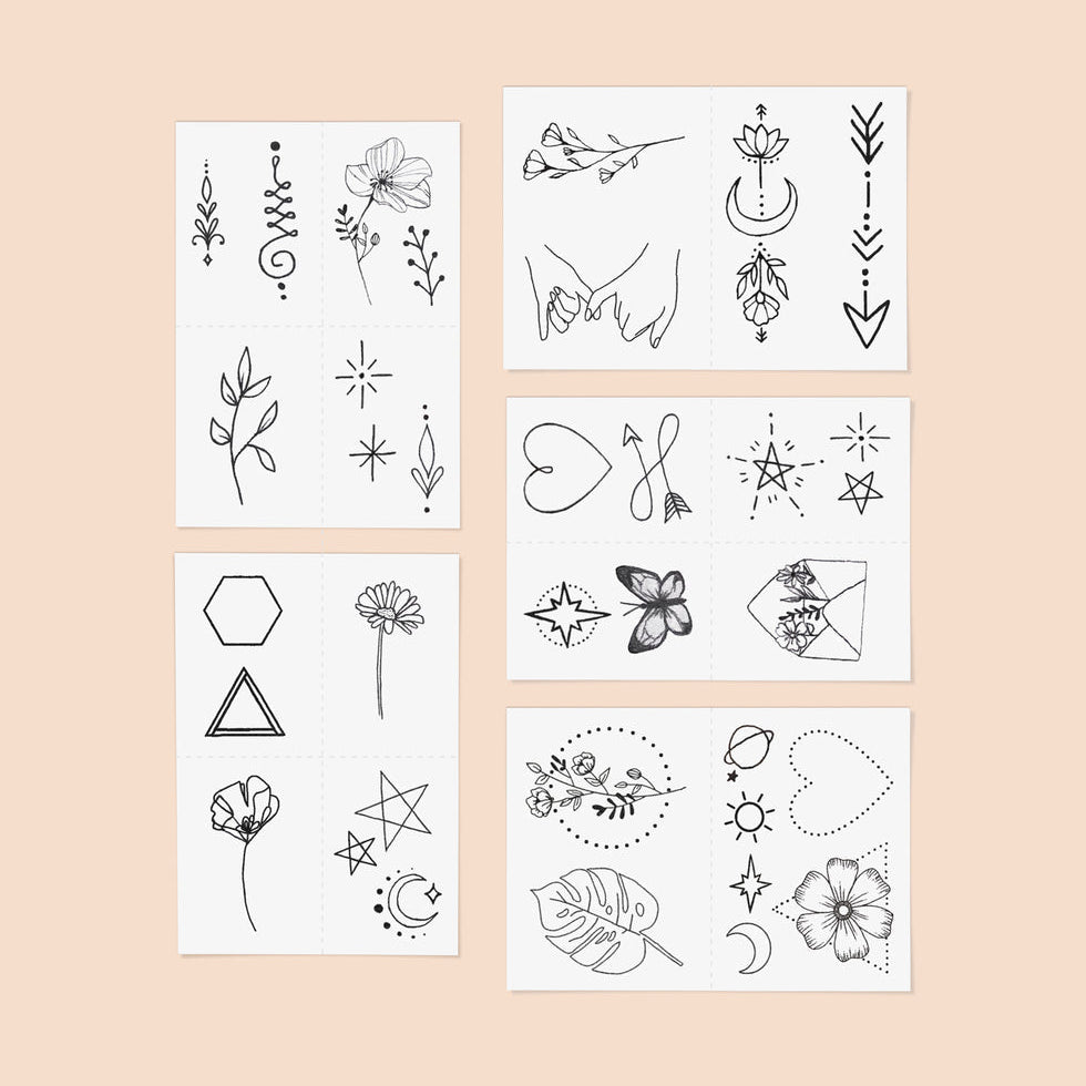 Fine Line Temporary Tattoos