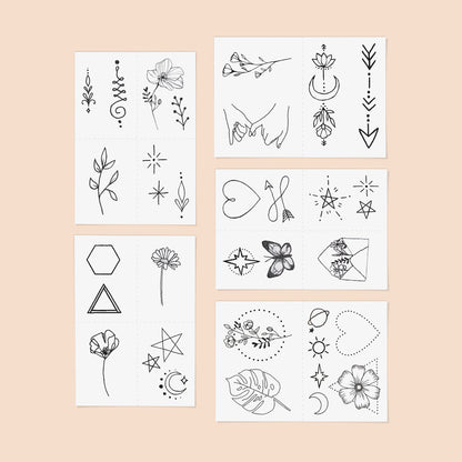 Fine Line Temporary Tattoos