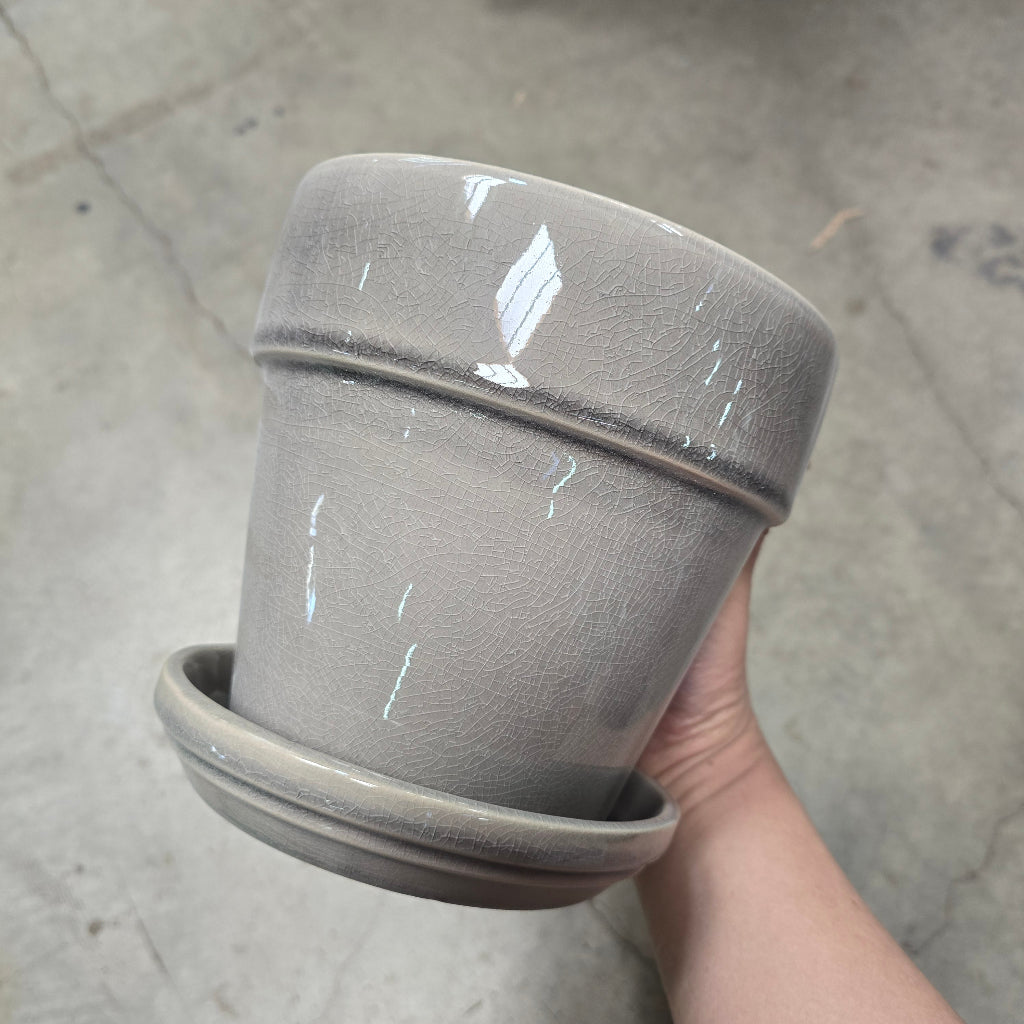 Standard Pot 6.75" - crackled grey