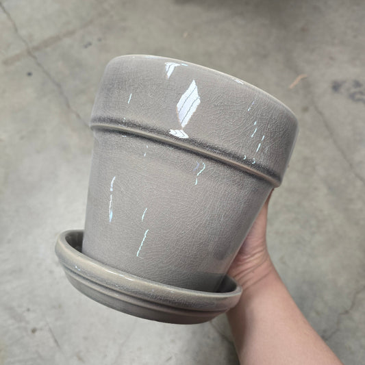 Standard Pot 6.75" - crackled grey