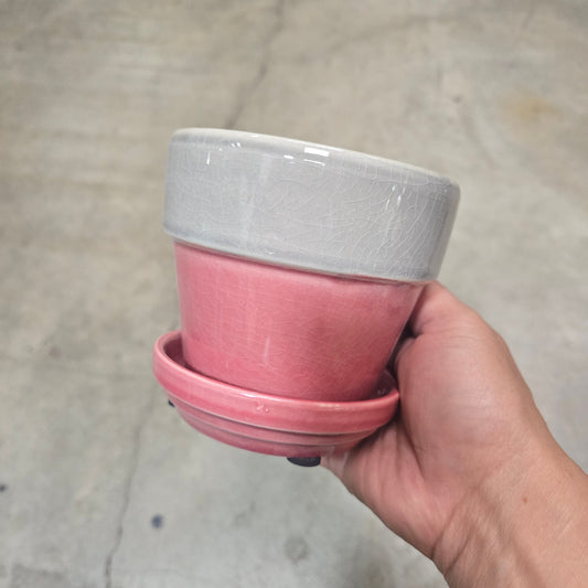Standard Pot - 4.5" (grey/pink)