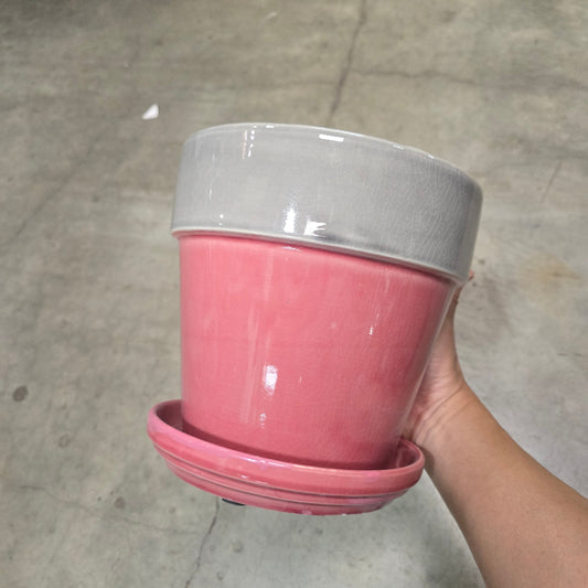Standard Pot - 8.25" (grey/pink)
