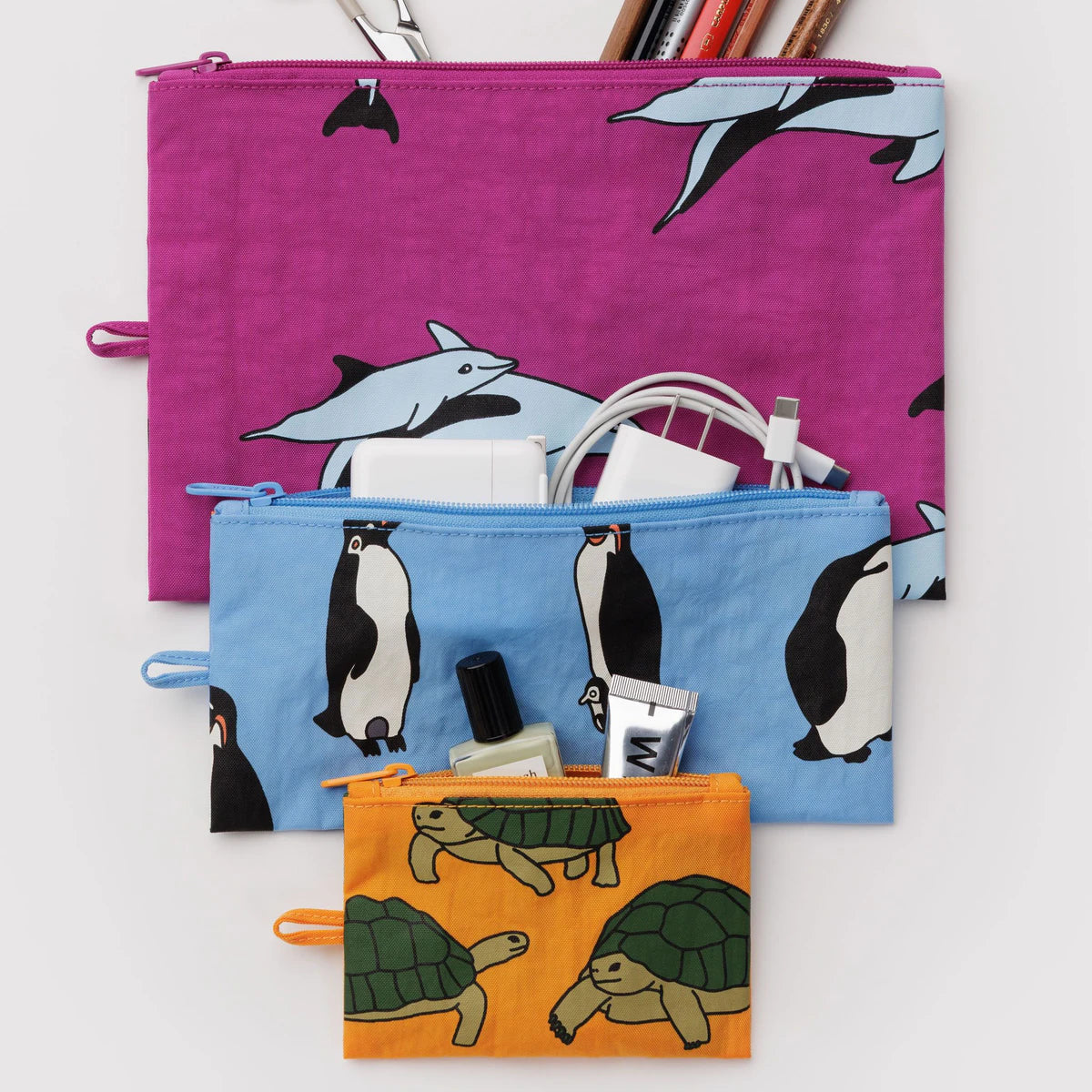 Flat Pouch Set - Vacation Animals