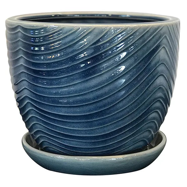 Swirl Drape Planter - 6" (denim)