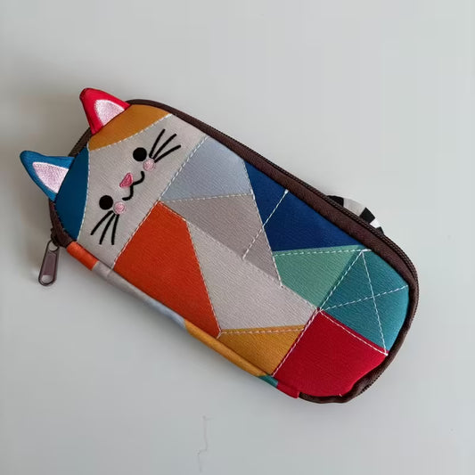 Cat patchwork pencil case