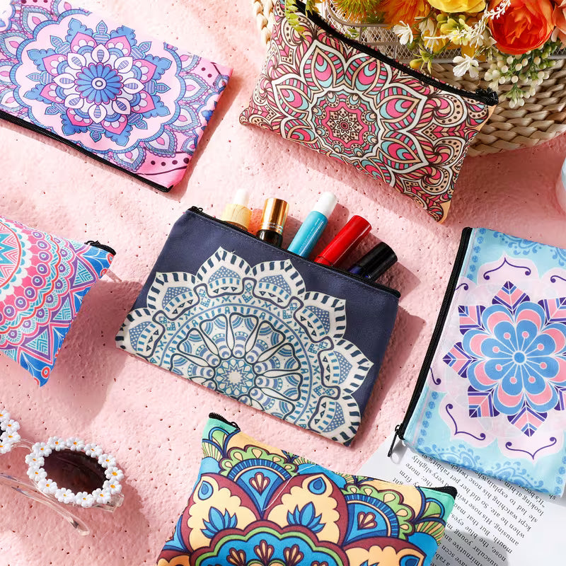Assorted Mandala Print Cosmetic Bag