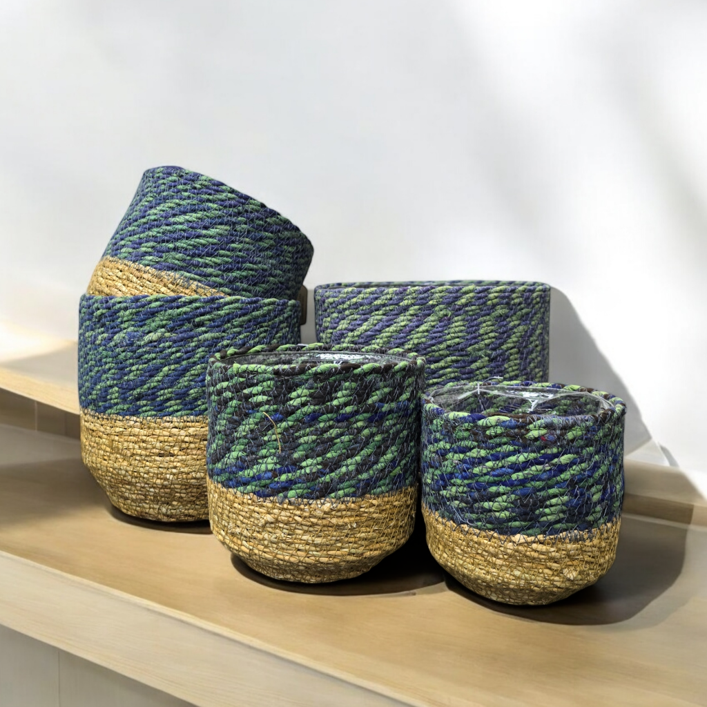 Jute Planter - Ocean