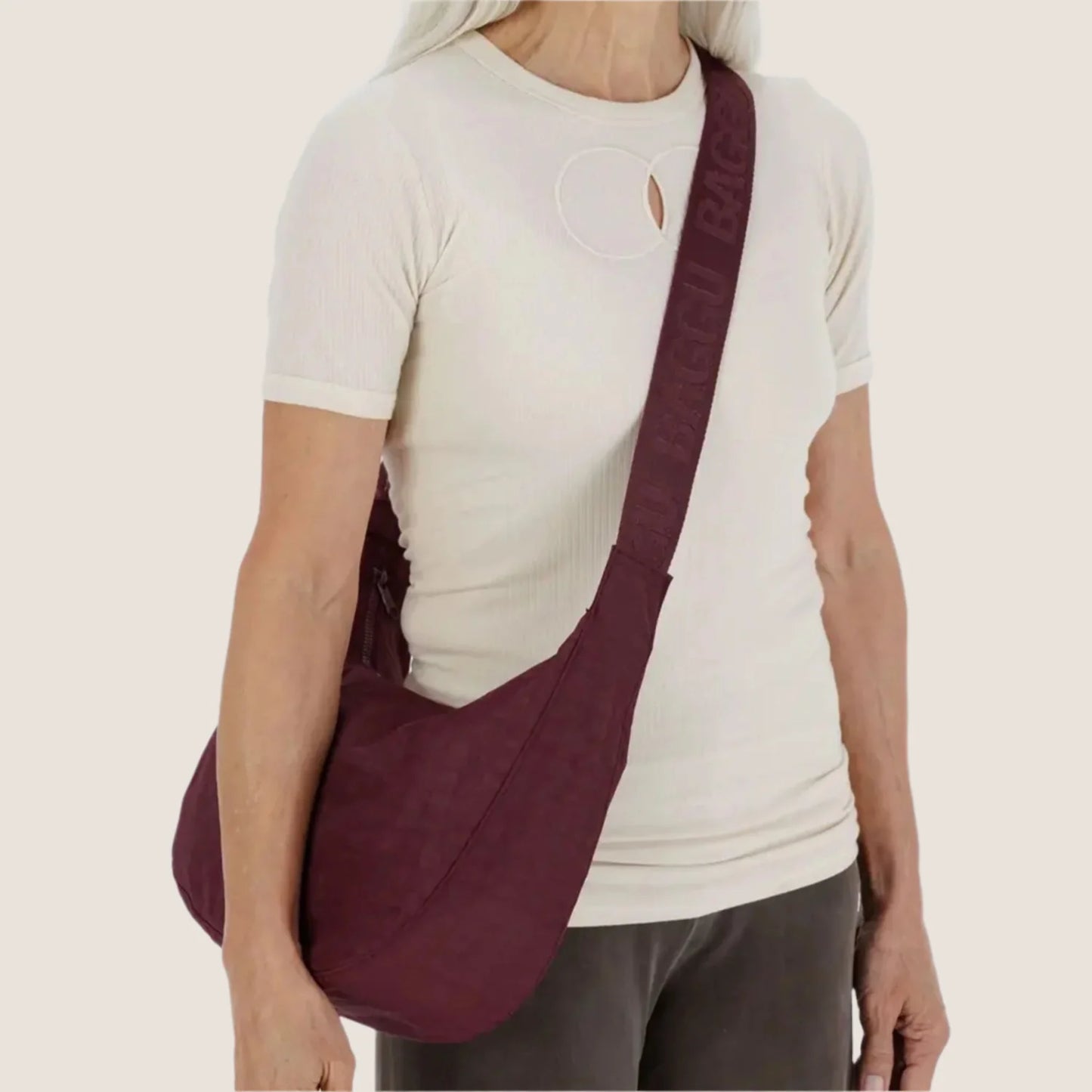 Medium Nylon Crescent Bag