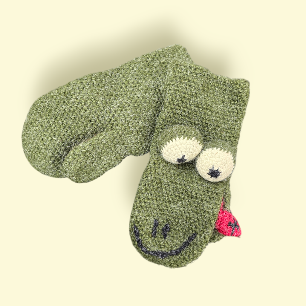 Crochet Mittens - Frog