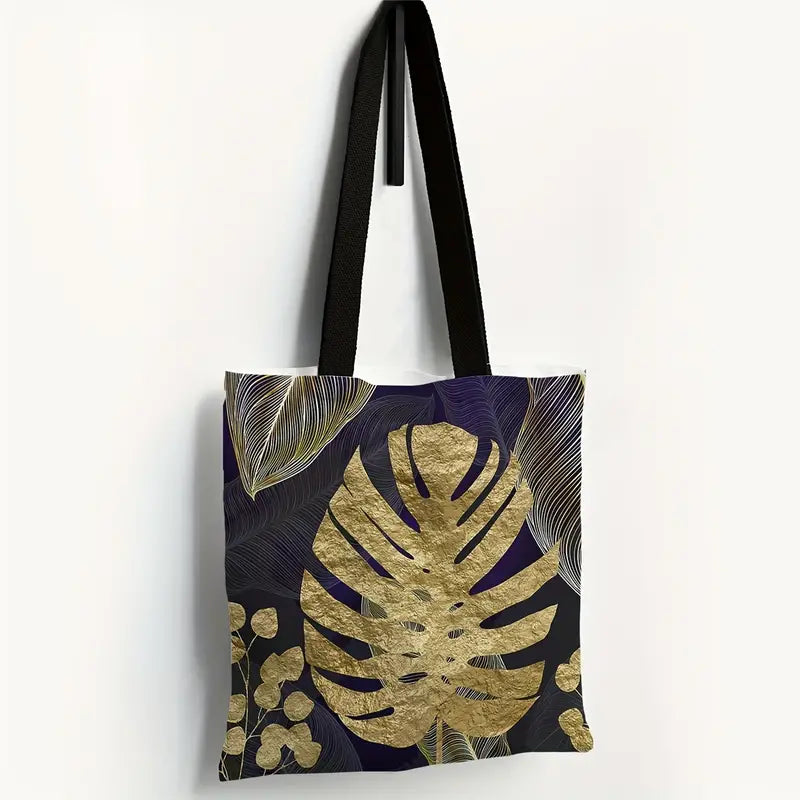 Gold Monstera Tote