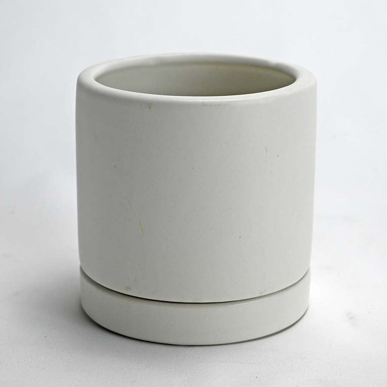 Contemporary Cylinder with Sauce - Matte White 3.5