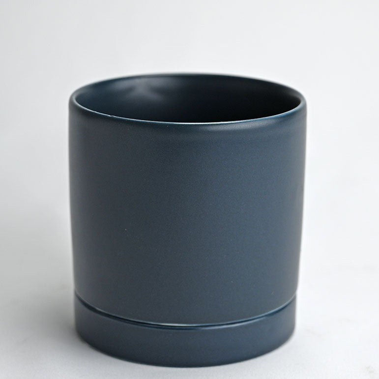 PLANTERS - Contemporary Cylinder With Sauce - Navy 3.5"