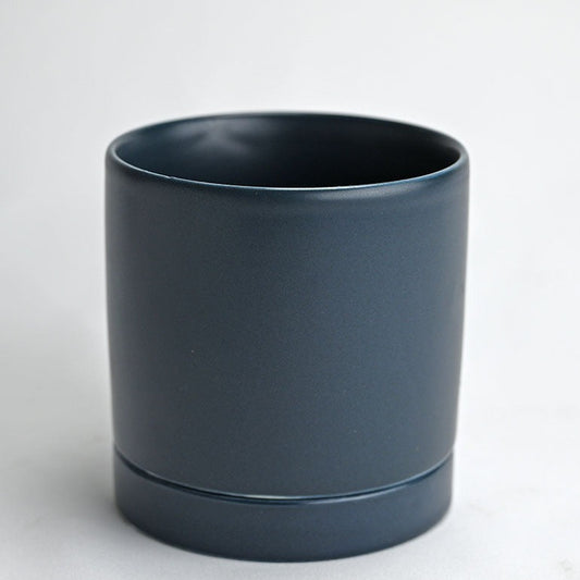 PLANTERS - Contemporary Cylinder With Sauce - Navy 3.5"