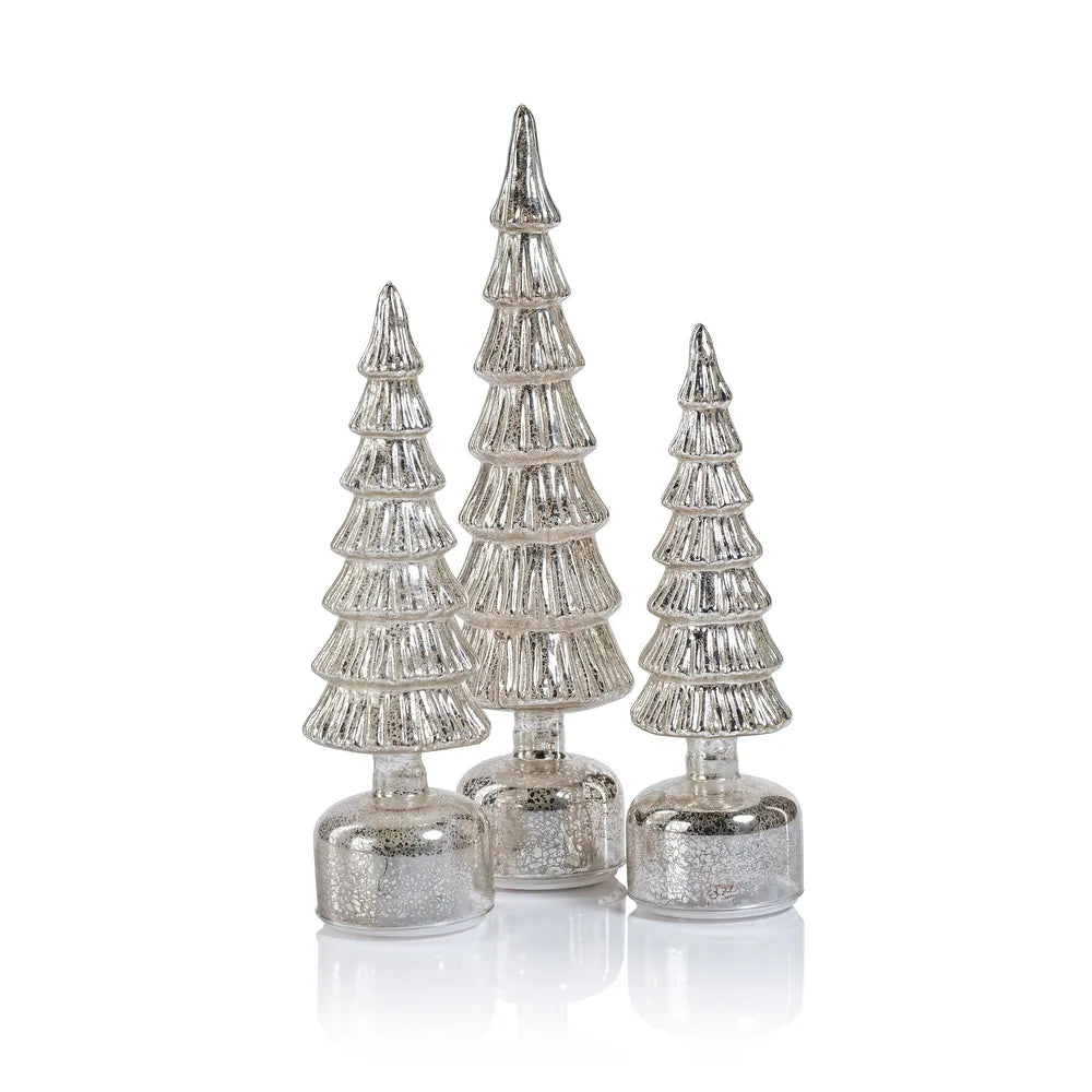 Rotating Holiday Tree - Antique Silver
