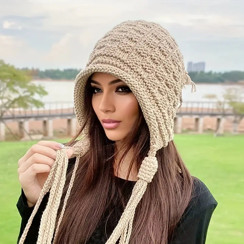 Tassel Knit Beanie