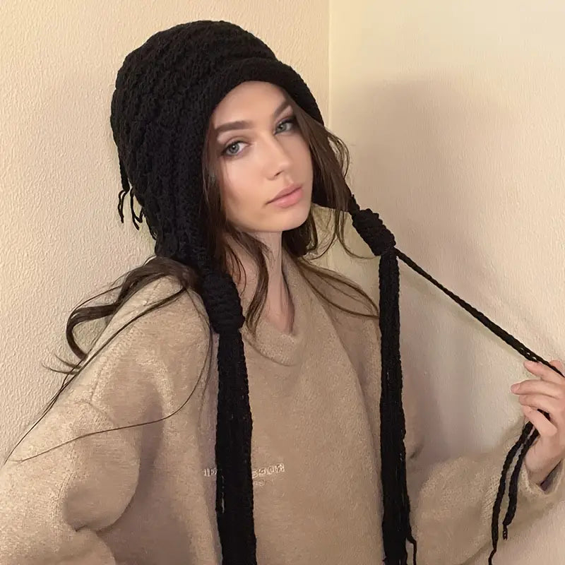 Tassel Knit Beanie