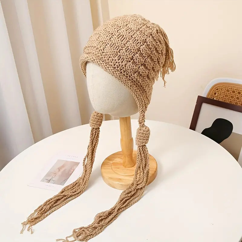 Tassel Knit Beanie