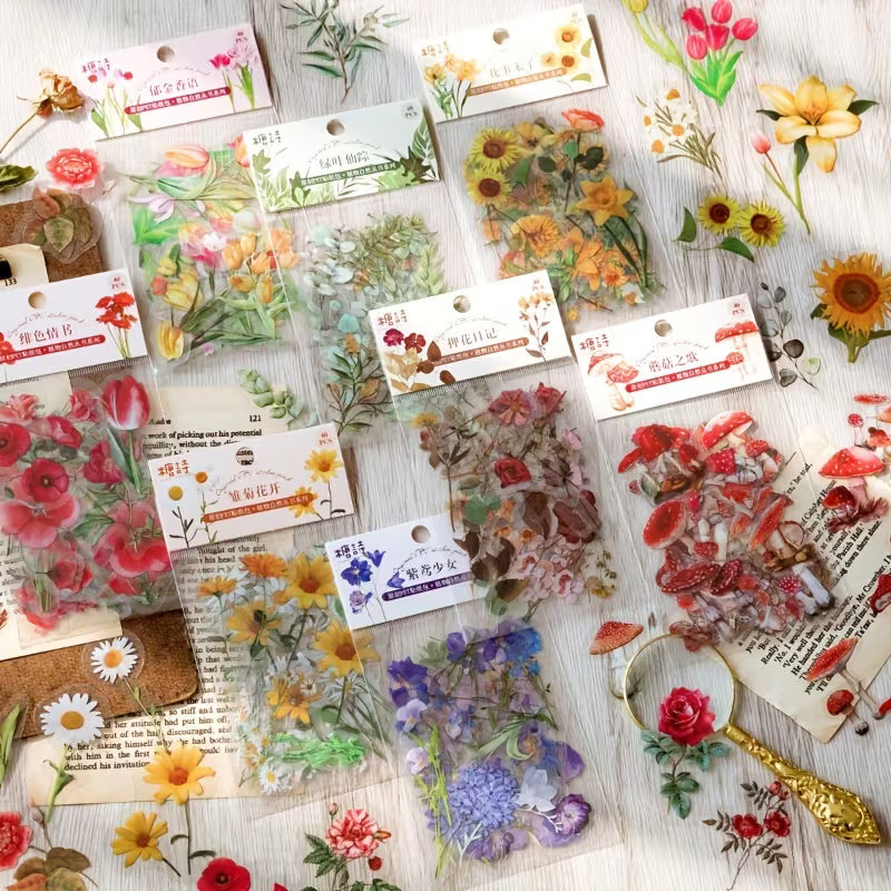 Stickers - Vintage Flowers Series - assorted – Peace, Love & Happiness Club