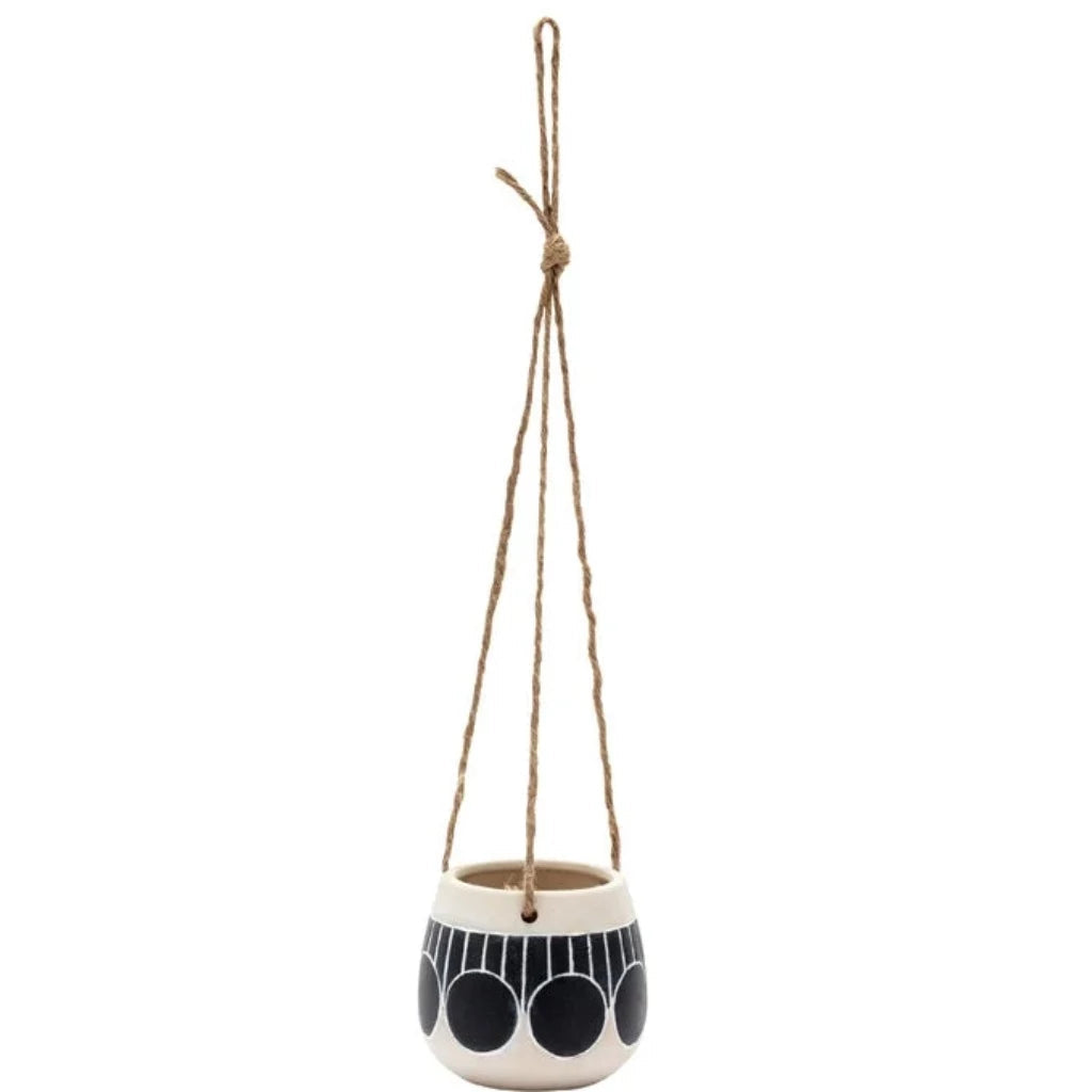 PLANTERS - HANGING - HANGING POT WITH LARGE POLKA D - 3"
